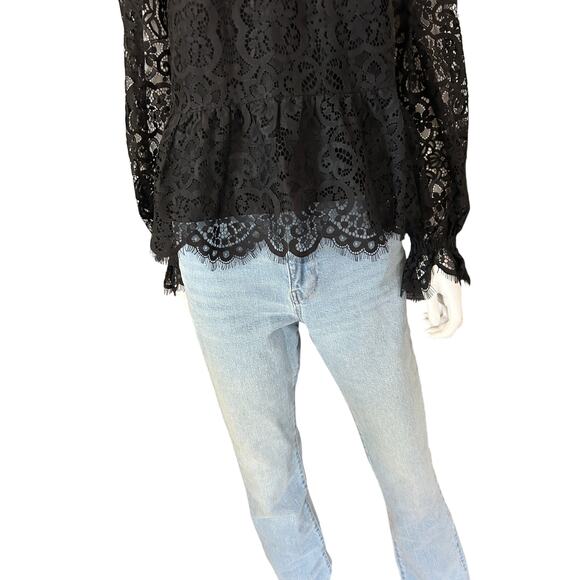 Lilly Pulitzer Jacelynne Lace Top Onyx Two Tone Carnival Lace - Picture 8 of 15